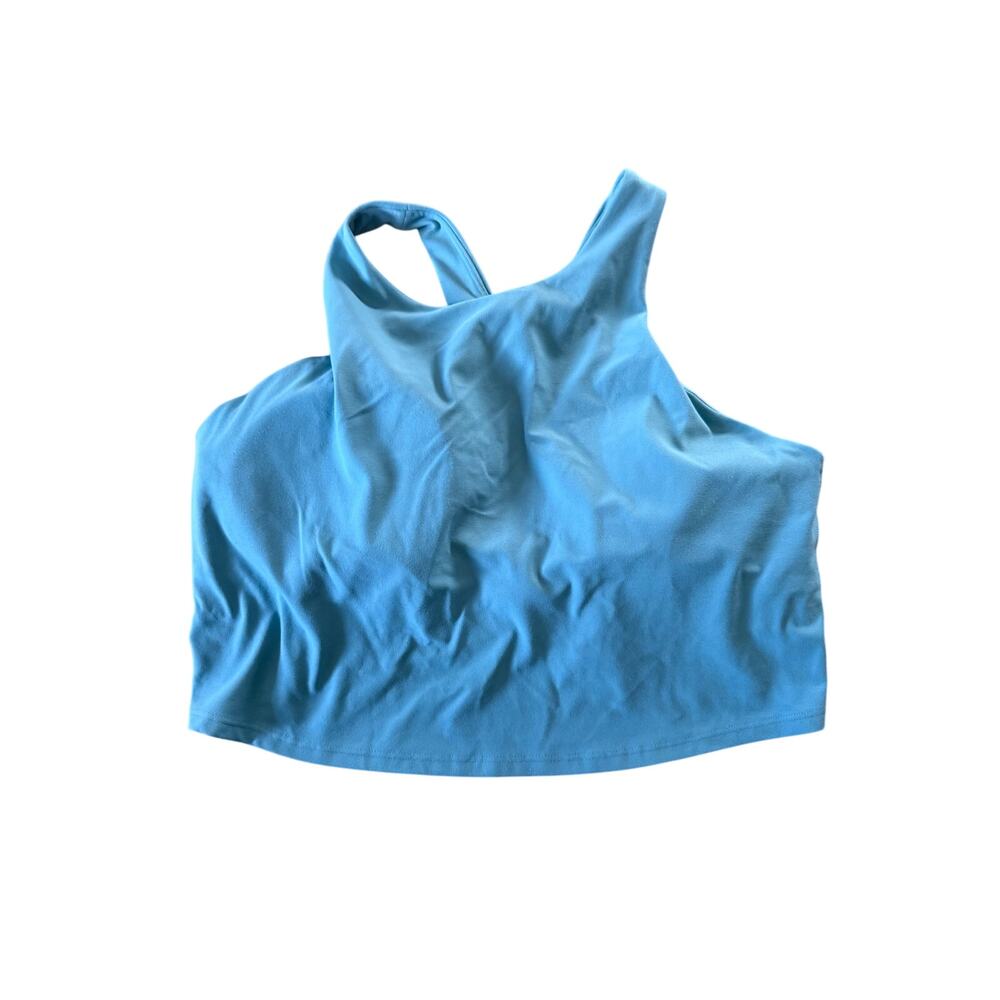 Athleta teal crop top athletic sports gym‎ bra